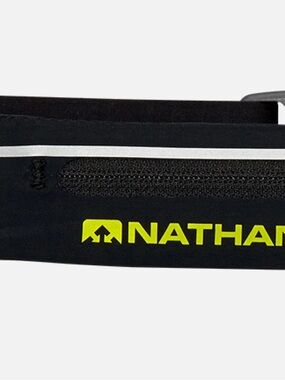 Nathan Black Reflective Running Belt with Neon Yellow Logo